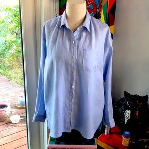 JJILL LIGHT BLUE LINEN SHIRT